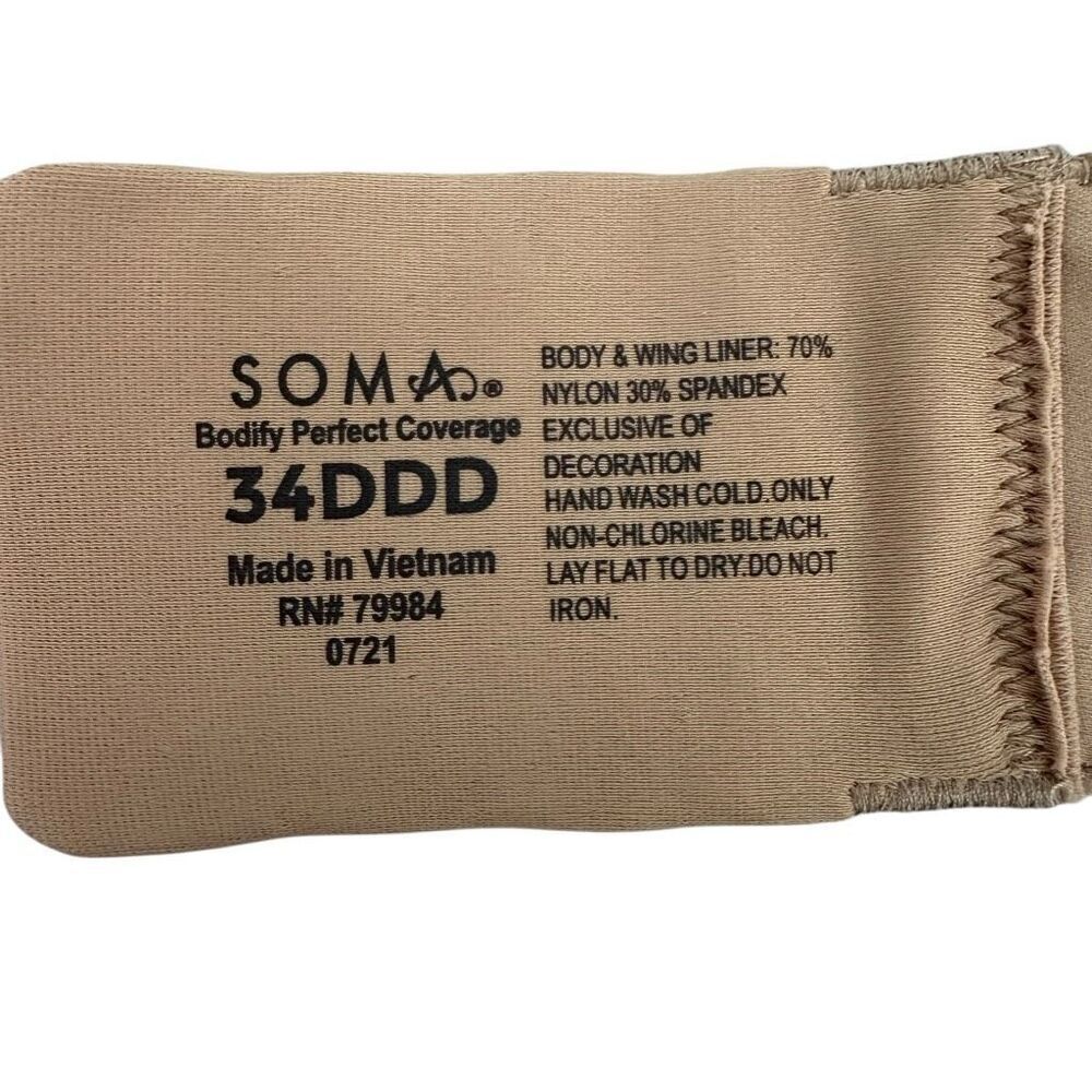 Soma Bodify Perfect Coverage Bra Bra 34DDD NEW - Picture 5 of 9